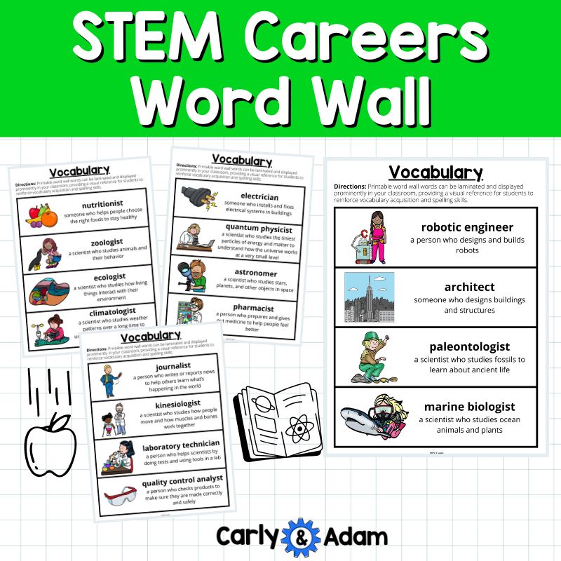 STEM Careers Word Wall STEM Classroom Decor Posters Bulletin Board Ideas — preview 4