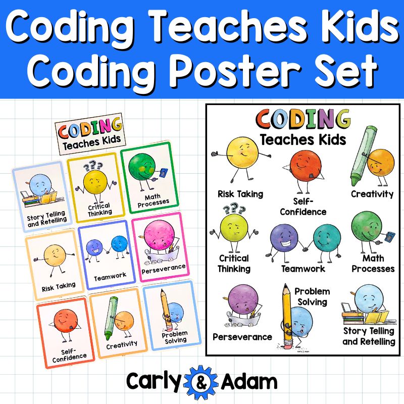 Coding Teaches Kids Poster Set Growth Mindset and STEM Classroom Decor — preview 1
