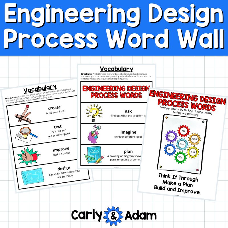 Engineering Design Process Posters Word Wall STEM Tools and Technology — preview 4