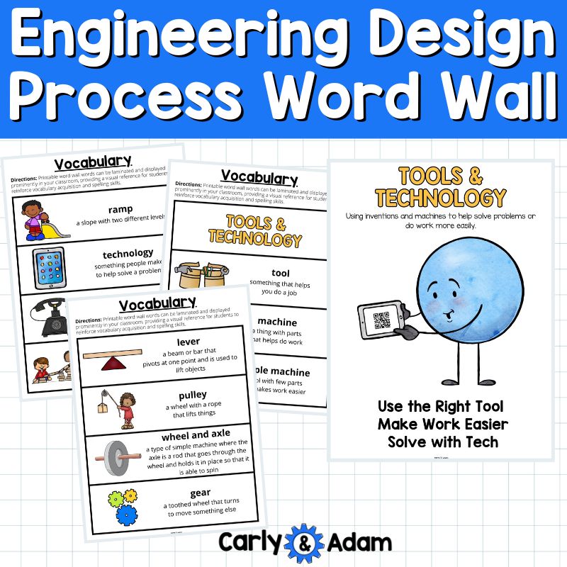 Engineering Design Process Posters Word Wall STEM Tools and Technology — preview 7