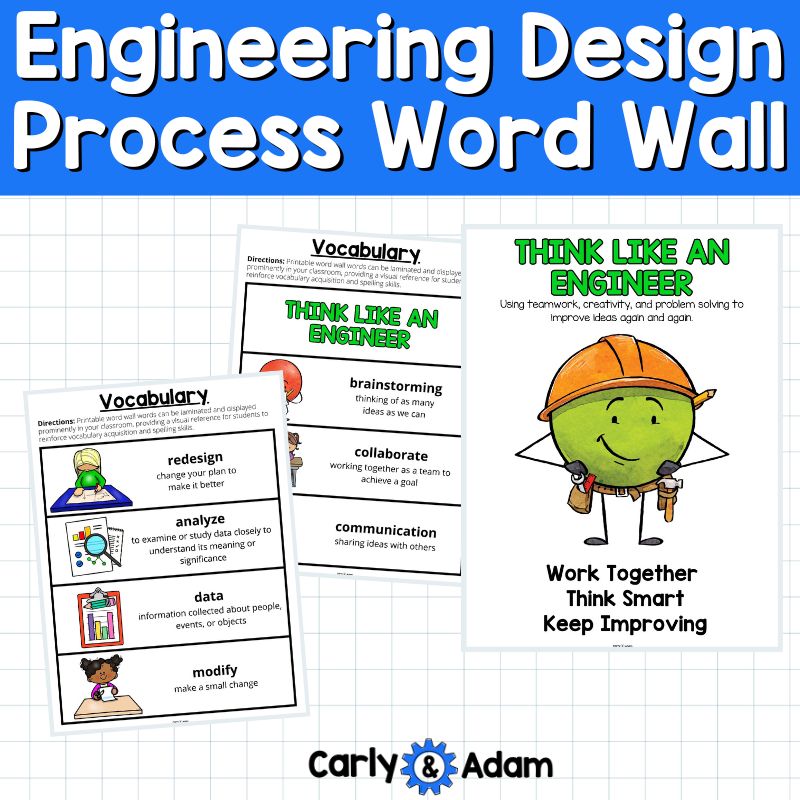Engineering Design Process Posters Word Wall STEM Tools and Technology — preview 9