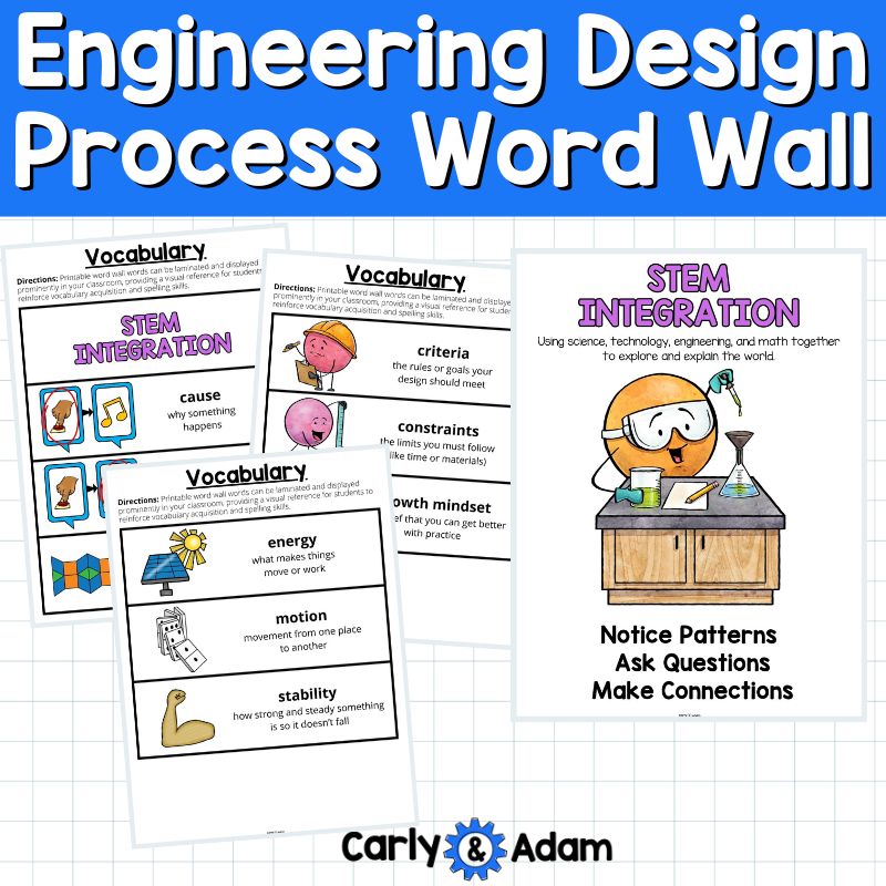 Engineering Design Process Posters Word Wall STEM Tools and Technology — preview 11