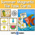Summer Magnetic Tile STEM Task Cards Magnatile, Magna tiles, Printables, Bins — preview 1
