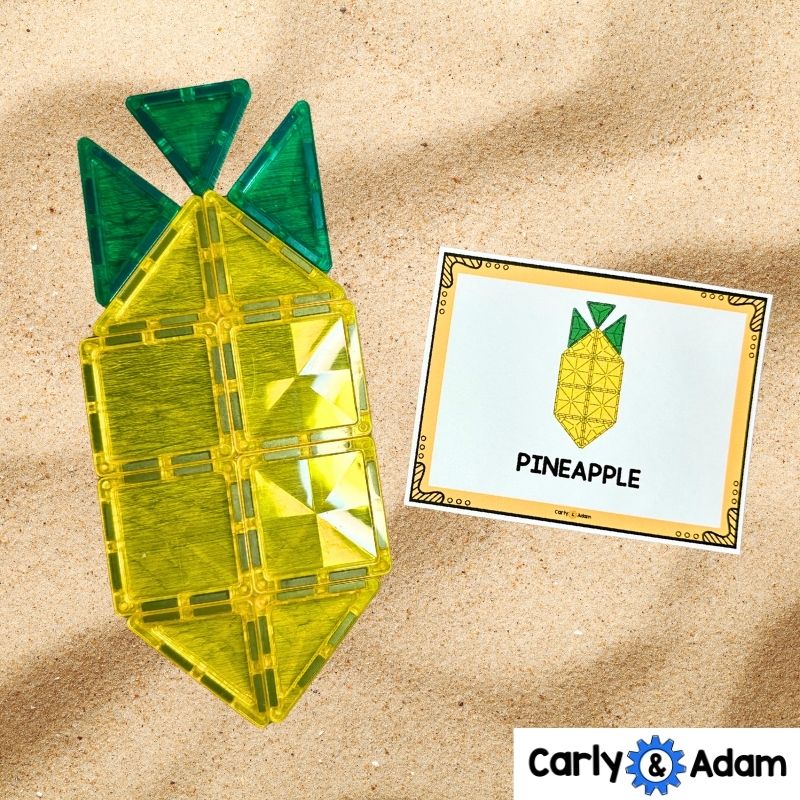 Summer Magnetic Tile STEM Task Cards Magnatile, Magna tiles, Printables, Bins — preview 5