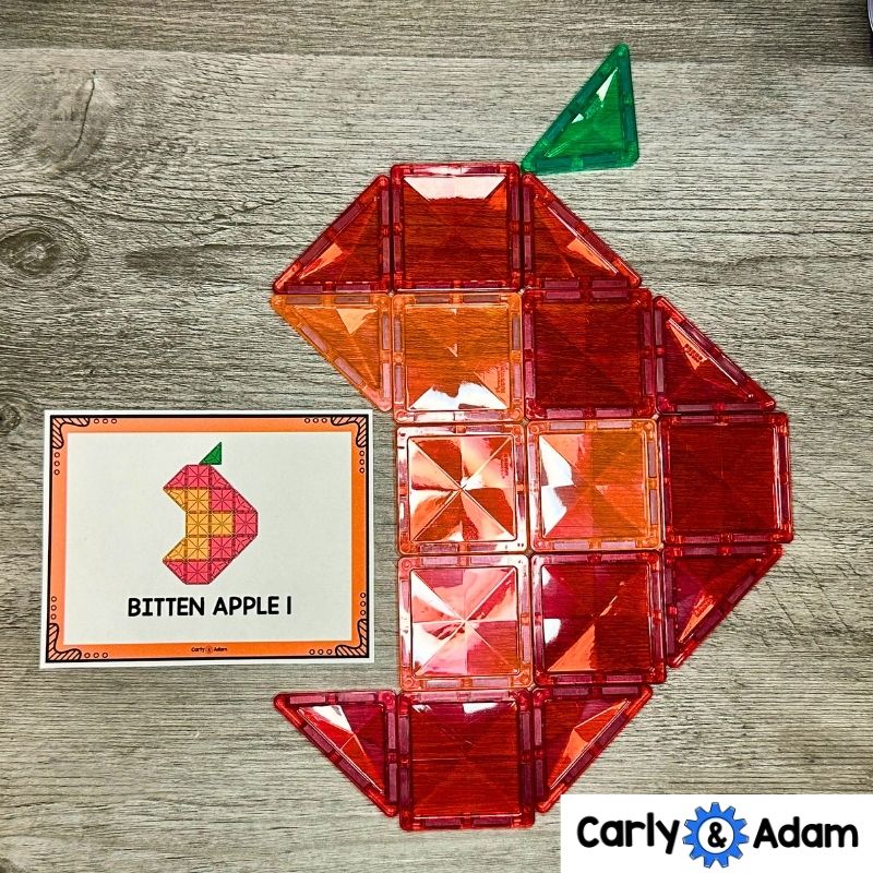 Autumn Magnetic Tile Cards Magnatile, STEM Centers, Magna tiles, Printables Bins — preview 3