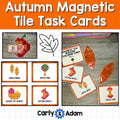 Autumn Magnetic Tile Cards Magnatile, STEM Centers, Magna tiles, Printables Bins — preview 1