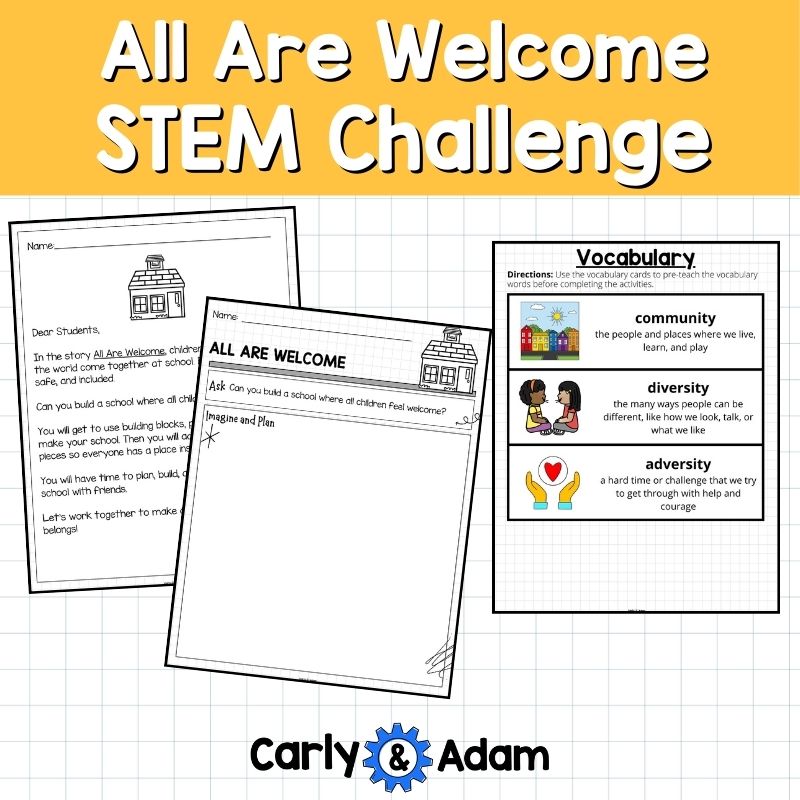 All Are Welcome Back to School Pre-K SEL STEM Activity Relationship Skills — preview 3