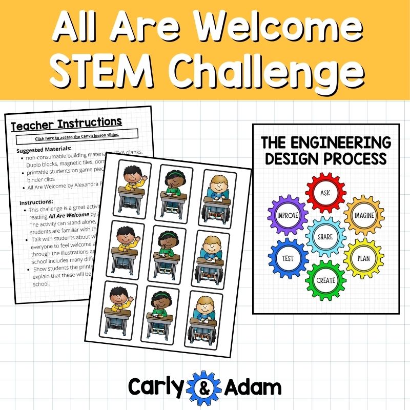 All Are Welcome Back to School Pre-K SEL STEM Activity Relationship Skills — preview 5