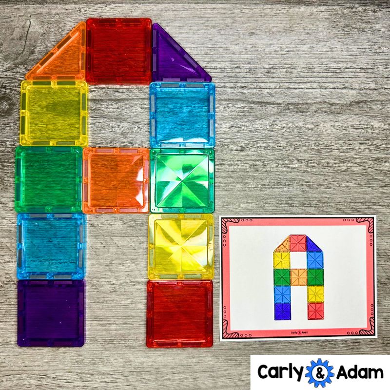 Alphabet Magnetic Tile Cards Magnatile, Magna tiles, STEM, Printables ...