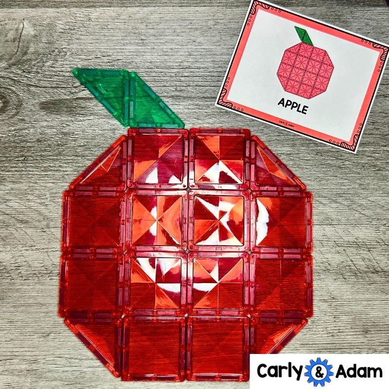 Back to School Magnetic Tile Cards, STEM Magnatile, Magna tiles Bins, Printables — preview 5