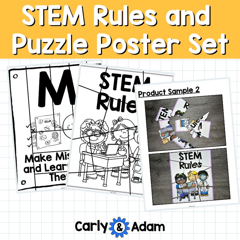 STEAM / STEM Rules Poster Set and Puzzle Activity Teamwork Classroom Decor — preview 3