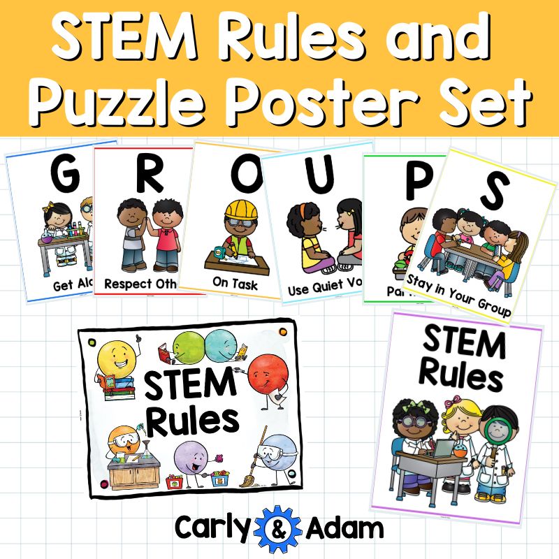 STEAM / STEM Rules Poster Set and Puzzle Activity Teamwork Classroom Decor — preview 5
