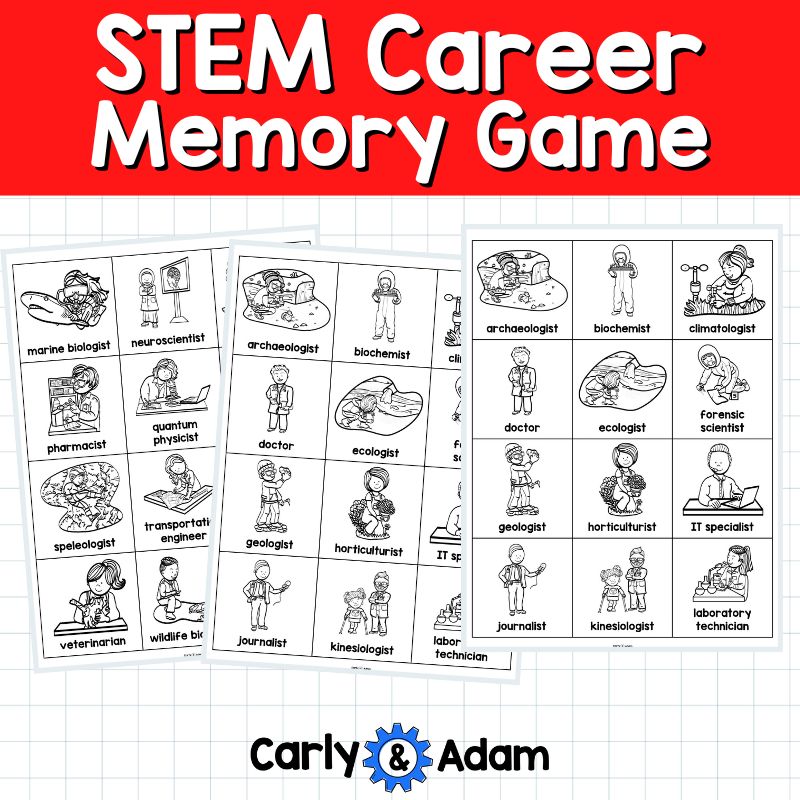 STEM Careers Memory Game Elementary STEM Sub Plans, Activities, Games — preview 4