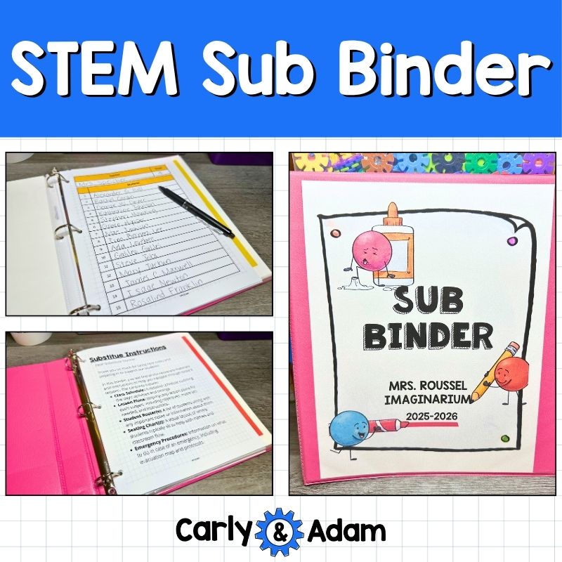 Elementary STEM Sub Binder Lesson Plan Organization — preview 1