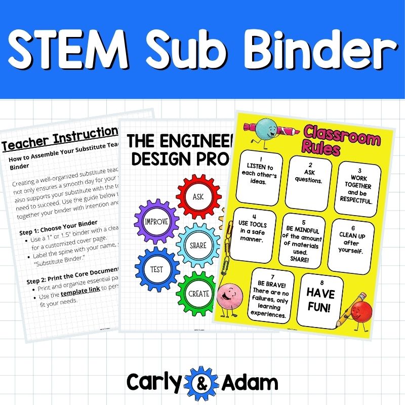 Elementary STEM Sub Binder Lesson Plan Organization — preview 4