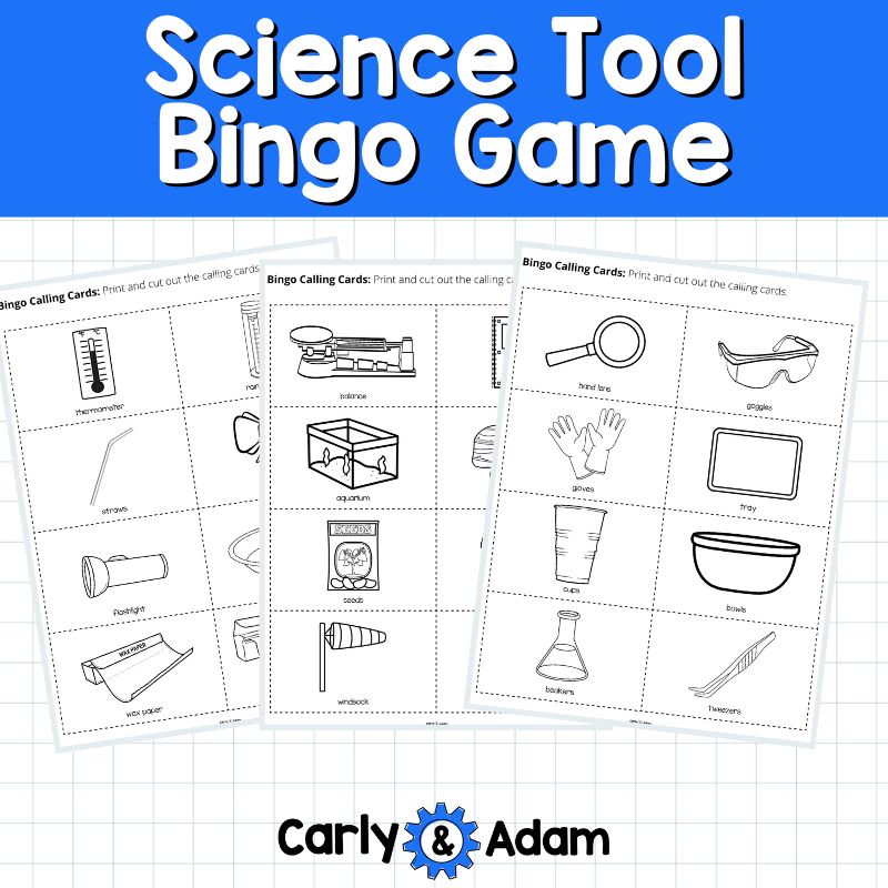 Science Bingo Game Boards Elementary STEM Tools Sub Plans — preview 3