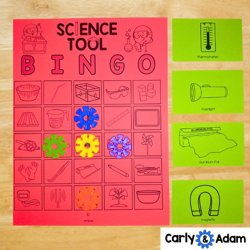 Science Bingo Game Boards Elementary STEM Tools Sub Plans — preview 4