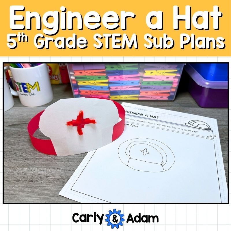 5th Grade Sub Plans STEM Activity Engineer a Hat Challenge — preview 1