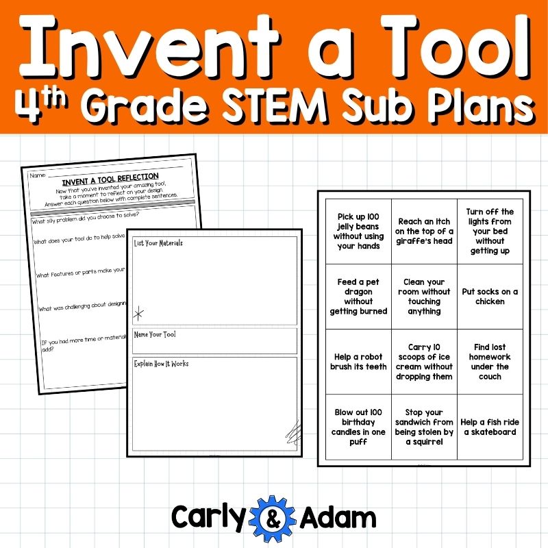 4th Grade Sub Plans STEM Activity Invent a Tool Engineering Challenge — preview 7