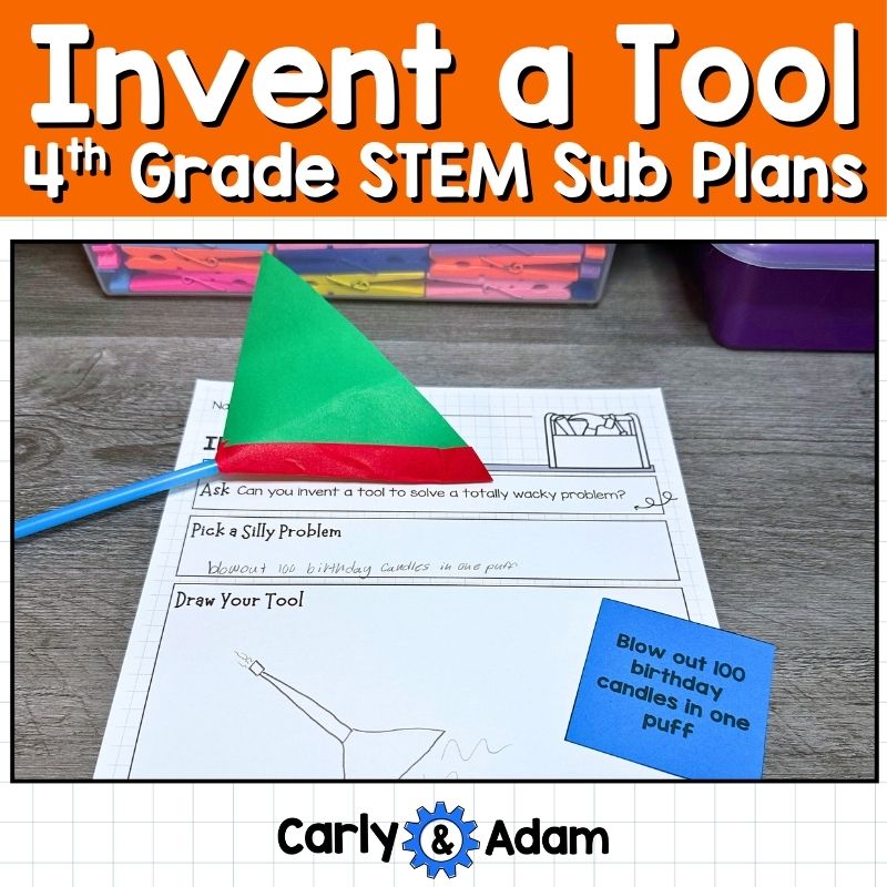 4th Grade Sub Plans STEM Activity Invent a Tool Engineering Challenge — preview 1