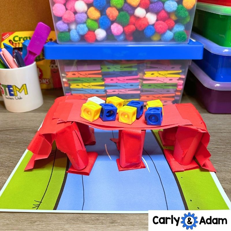 3rd Grade Sub Plans STEM Activity Build a Paper Bridge Engineering Challenge — preview 3