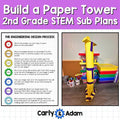 Second Grade STEM Sub Plan Activity Build a Paper Tower Engineering Challenge — preview 1