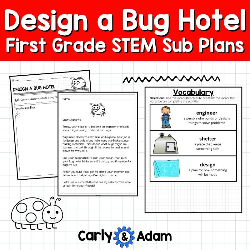 First Grade STEM Sub Plan Activity Build a Bug Hotel Engineering Challenge — preview 5