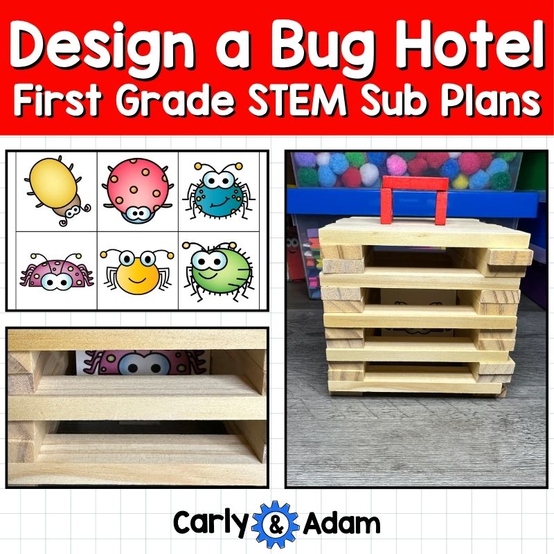First Grade STEM Sub Plan Activity Build a Bug Hotel Engineering Challenge — preview 1