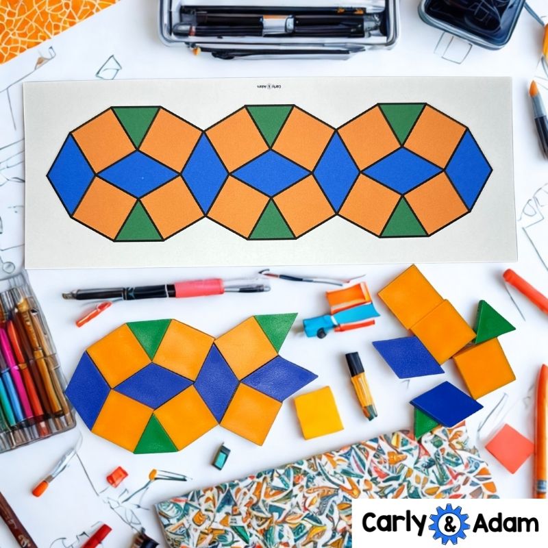 Kindergarten STEM Sub Plans Pattern Block Coding Activity — preview 3