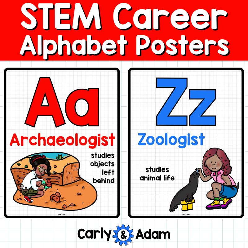 A-Z Alphabet STEM Careers Poster Set Library and Classroom Decor — preview 1