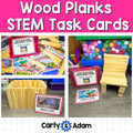 Wood Plank STEM Task Cards Engineering, Math, Sub Plans, KEVA Planks — preview 1