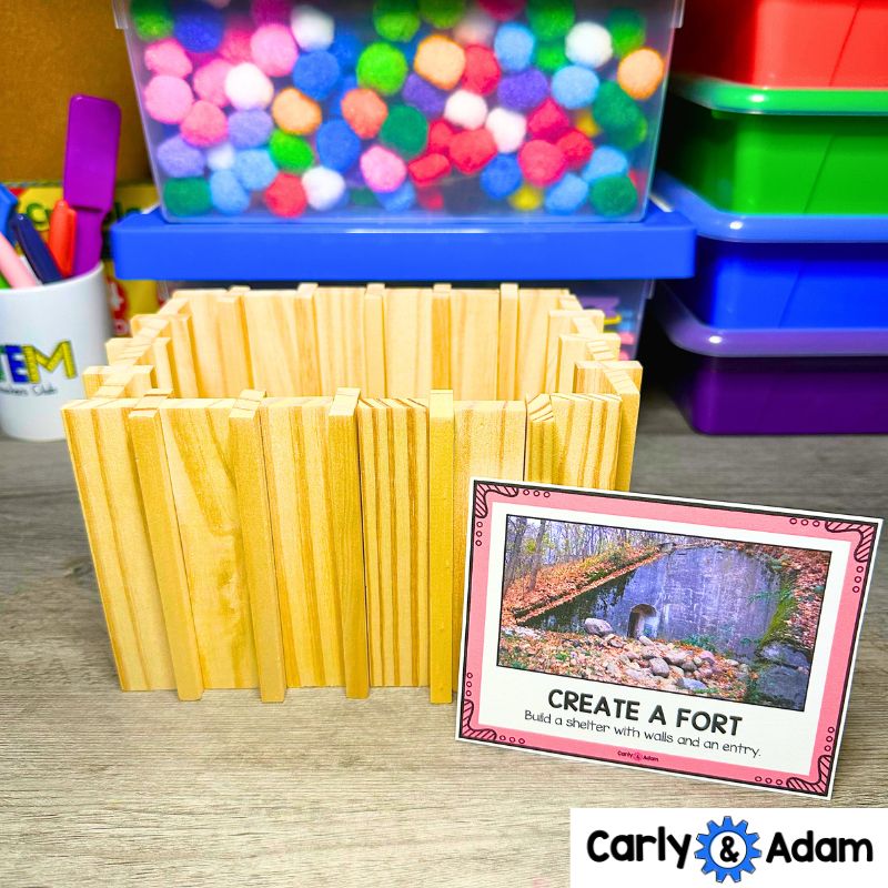 Wood Plank STEM Task Cards Engineering, Math, Sub Plans, KEVA Planks — preview 5