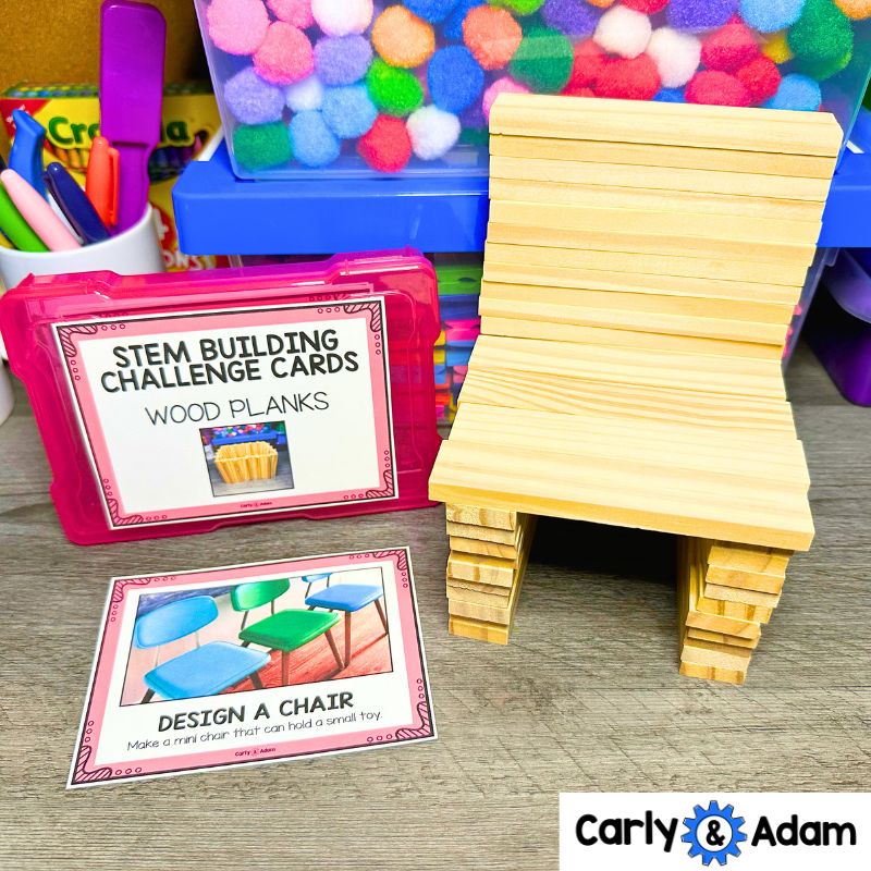 Wood Plank STEM Task Cards Engineering, Math, Sub Plans, KEVA Planks — preview 6