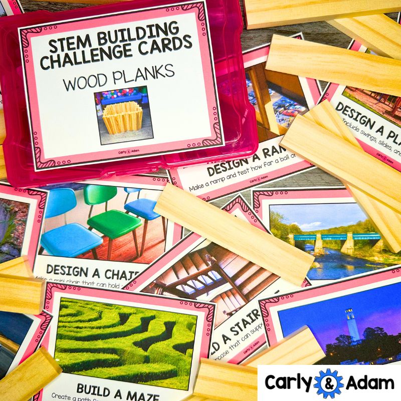 Wood Plank STEM Task Cards Engineering, Math, Sub Plans, KEVA Planks — preview 8