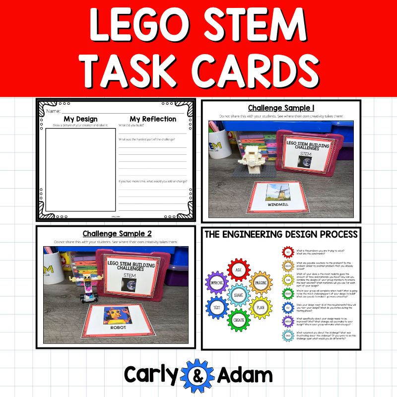 NO PREP LEGO Task Cards Science, STEM, Early Finishers, Makerspace Bins — preview 7