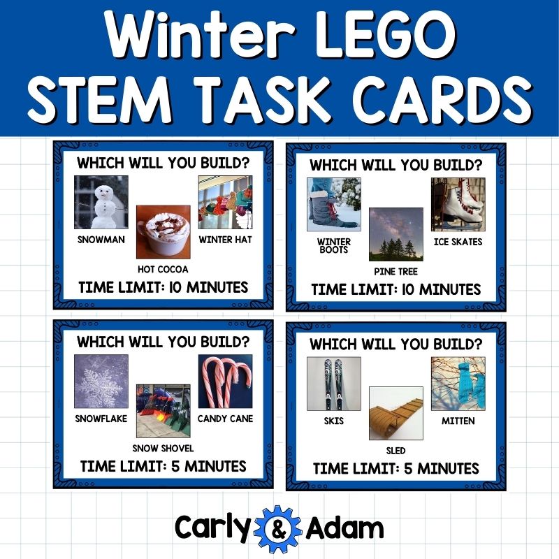 Winter LEGO Task Cards, Brain Breaks, STEM, Early Finishers, Makerspace Bins — preview 4