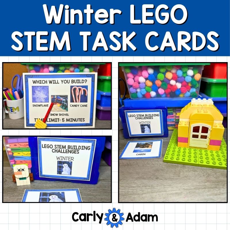 Winter LEGO Task Cards, Brain Breaks, STEM, Early Finishers, Makerspace Bins — preview 1