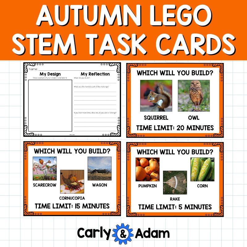 NO PREP Fall/Autumn STEM Task Cards, Engineering Activities, Timed Lessons — preview 7