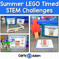 Summer STEM Challenges Timed LEGO Task Cards Science, Makerspace Bins — preview 1