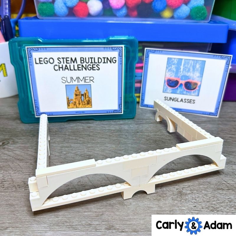 Summer STEM Challenges Timed LEGO Task Cards Science, Makerspace Bins — preview 3