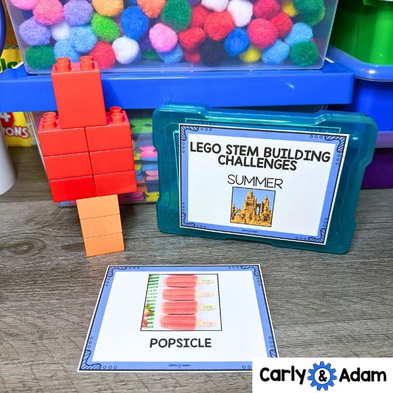Summer STEM Challenges Timed LEGO Task Cards Science, Makerspace Bins — preview 4