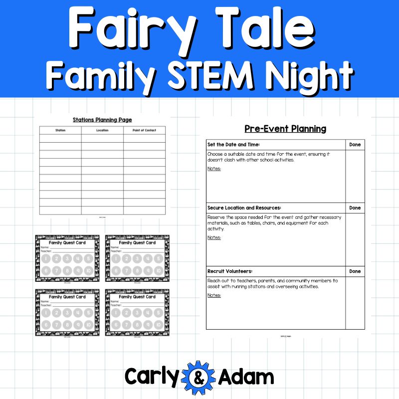 Fairy Tale Family Literacy and STEM Night - 17 Centers, Planning Guide, Flyers — preview 3