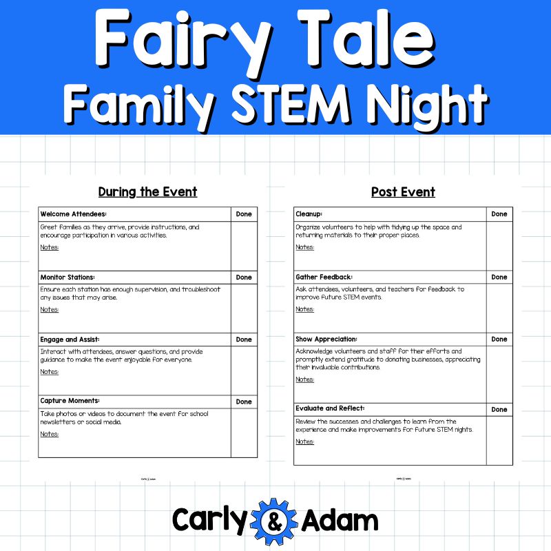 Fairy Tale Family Literacy and STEM Night - 17 Centers, Planning Guide, Flyers — preview 5
