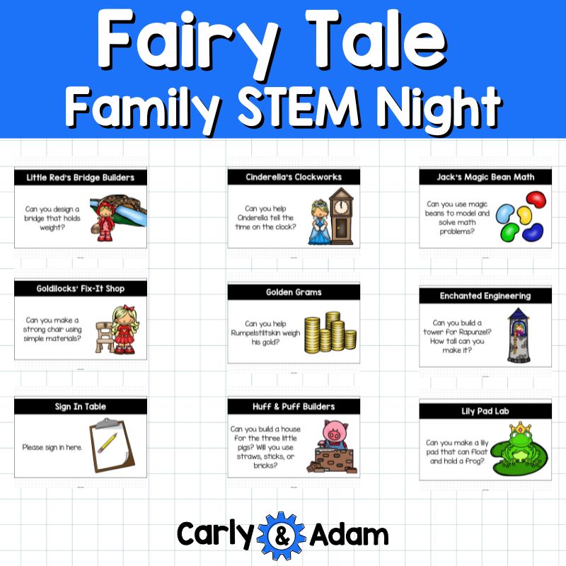 Fairy Tale Family Literacy and STEM Night - 17 Centers, Planning Guide, Flyers — preview 11
