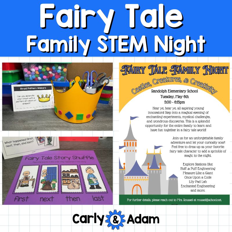 Fairy Tale Family Literacy and STEM Night - 17 Centers, Planning Guide, Flyers — preview 1