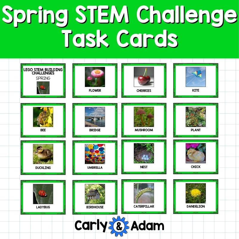 Spring STEM Challenges LEGO Task Cards Science, Engineering, Makerspace Bins — preview 4