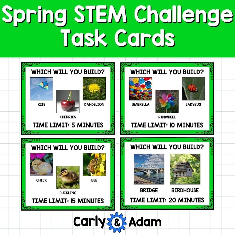 Spring STEM Challenges LEGO Task Cards Science, Engineering, Makerspace Bins — preview 7