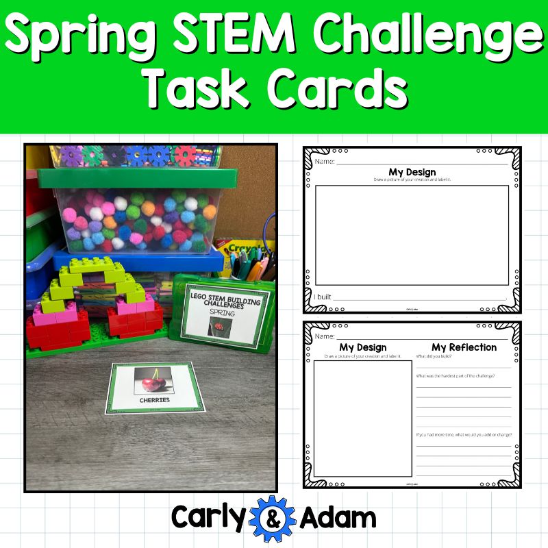 Spring STEM Challenges LEGO Task Cards Science, Engineering, Makerspace Bins — preview 8
