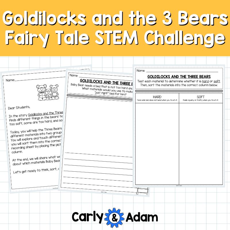 Goldilocks and the Three Bears Activities Fairy Tale STEM Soft and Hard Sort — preview 8