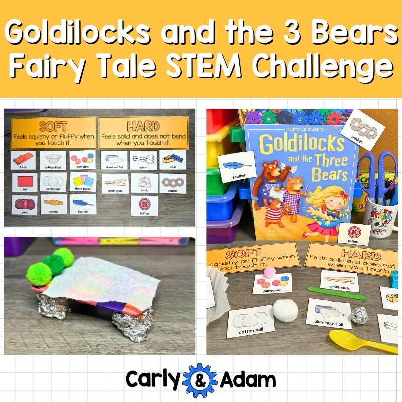 Goldilocks and the Three Bears Activities Fairy Tale STEM Soft and Hard Sort — preview 1